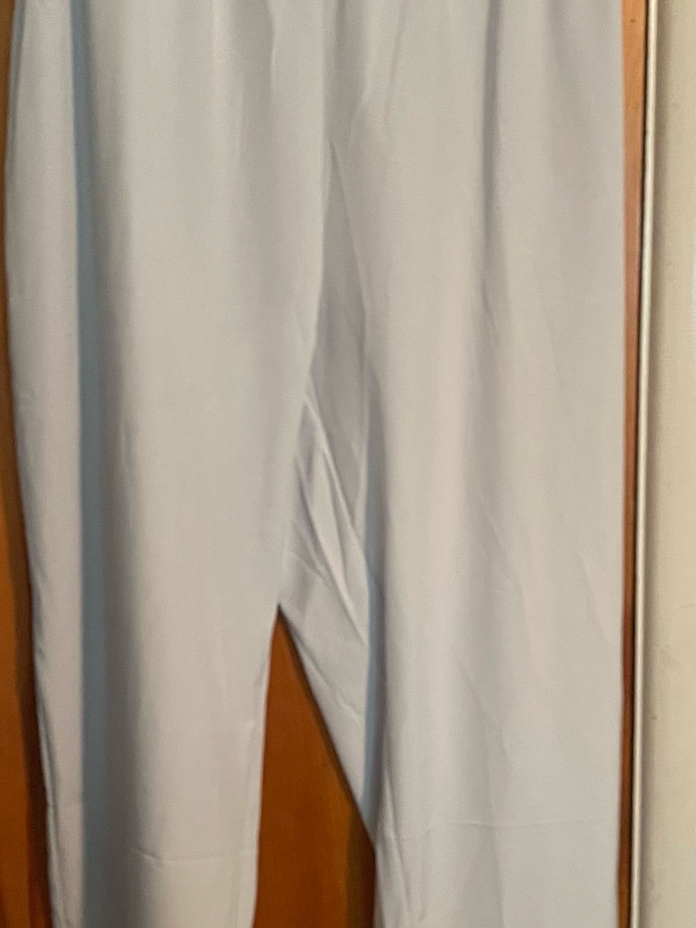 Floral Scoop-Neck Women's Blouse and Pants White with Blue & Peach Flowers - Picture 2 of 2
